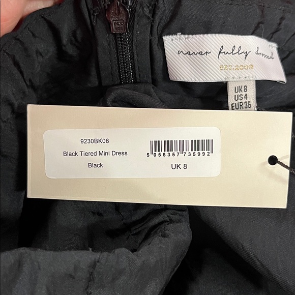 NEW! Never Fully Dressed Tiered Black Strapless Mini Dress - Picture 4 of 6